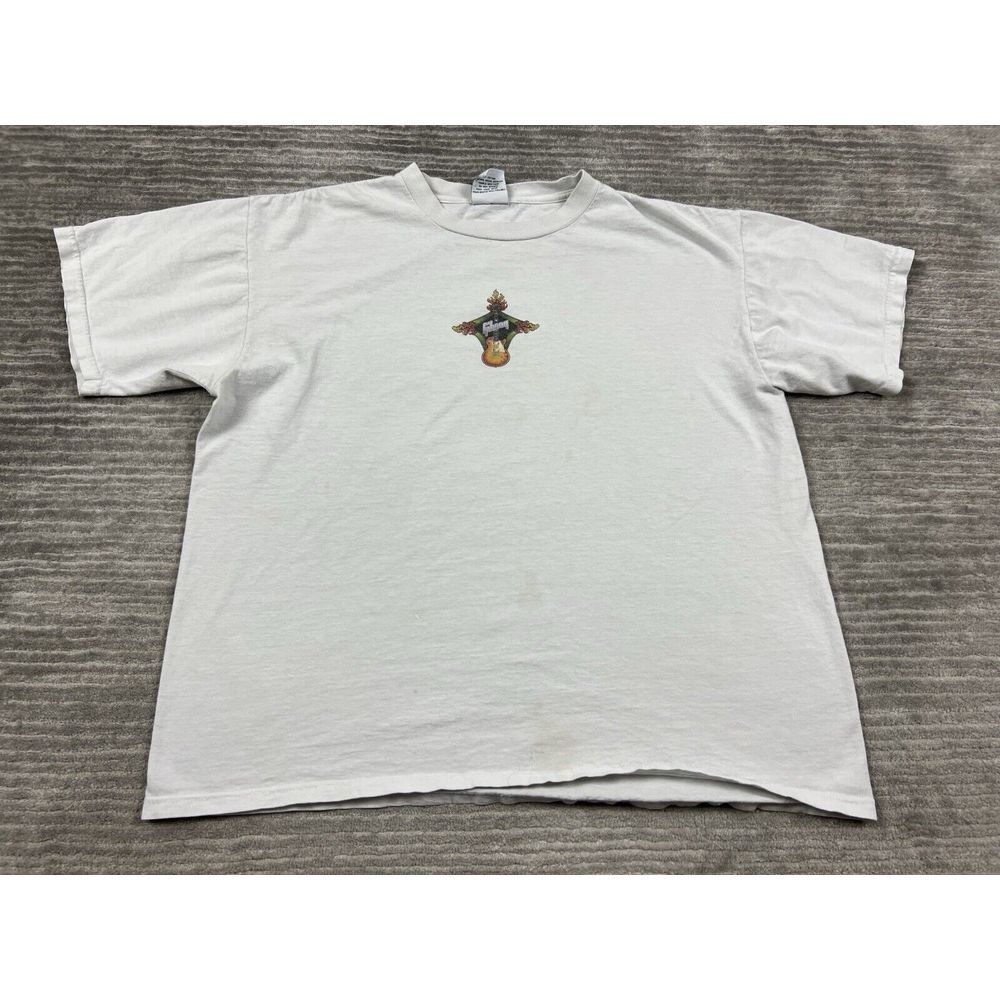Vintage Balzout Shirt Mens XL White Y2K Gibson Guitars Made in USA